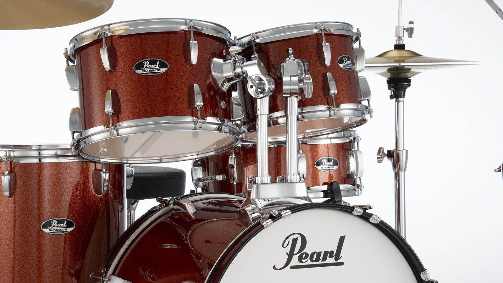 Pearl Roadshow Plus Rock 22'' + Pack Sabian Solar 3 Cymbales - 5 FÛts - Burnt Orange Sparkle - Rock drumstel - Variation 2
