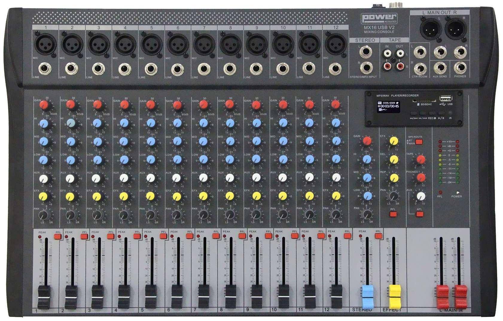 Analoge mengtafel Power acoustics MX16 USB V2