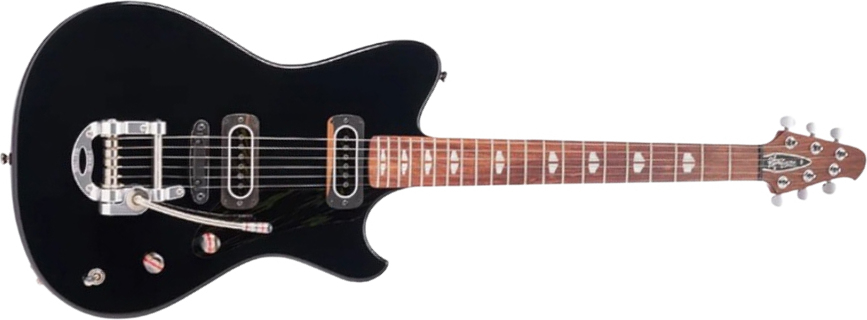 Powers Electric A-type Pf42 Vibrato 2s Trem Rw #a697 - Jet Black - Retro-rock elektrische gitaar - Main picture