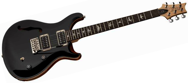 Prs Ce 24 Semi-hollow Bolt-on Usa 2h Trem Rw - Black Top W/ Natural Back - Semi hollow elektriche gitaar - Variation 1