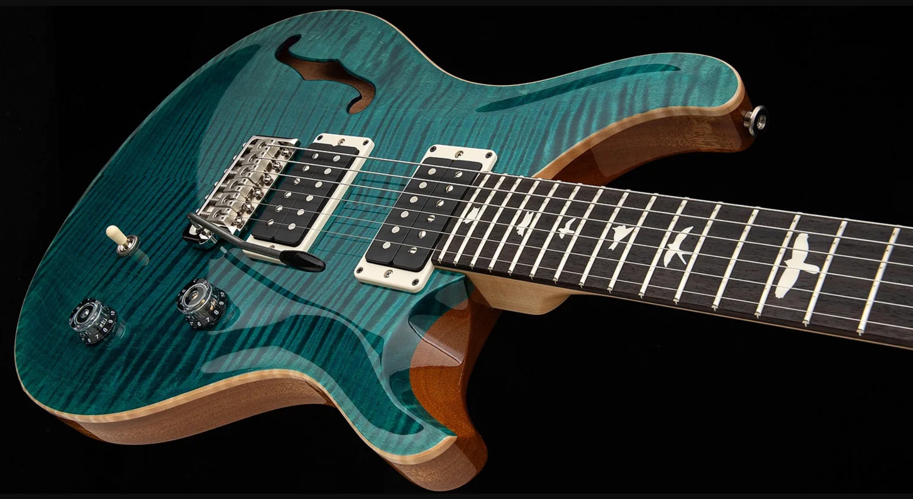 Prs Ce 24 Semi-hollow Bolt-on Usa 2h Trem Rw - Carroll Blue - Semi hollow elektriche gitaar - Variation 3