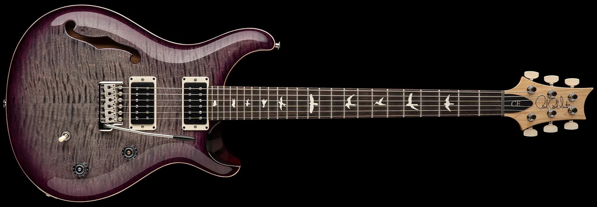 Prs Ce 24 Semi-hollow Bolt-on Usa 2h Trem Rw - Faded Gray Black Purple Burst - Semi hollow elektriche gitaar - Variation 3