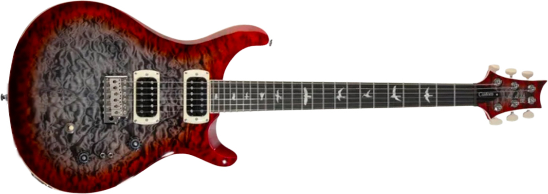 Prs Custom 24-08 Quilt Se (wing Tuners) 2h Trem Rw - Charcoal Cherry Burst - Double cut gitaar - Main picture