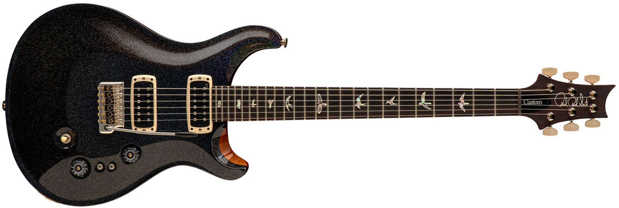 Prs Custom 24-08 Usa 2h Tci Trem Rw - Black Rainbow Holoflake - Double cut gitaar - Main picture