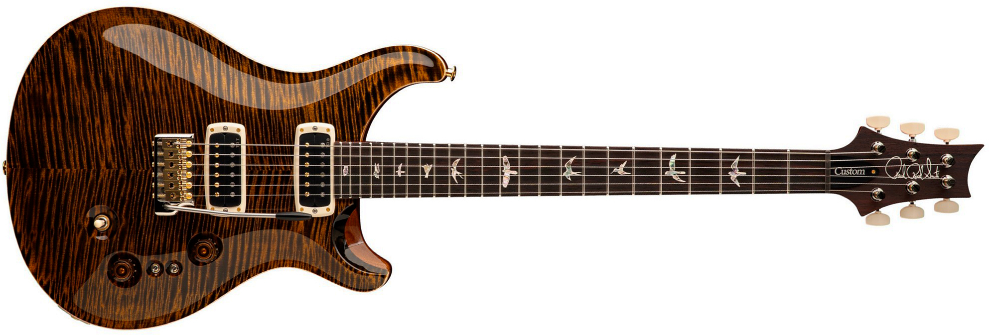 Prs Custom 24-08 Usa 2h Tci Trem Rw - Tiger Eye - Double cut gitaar - Main picture