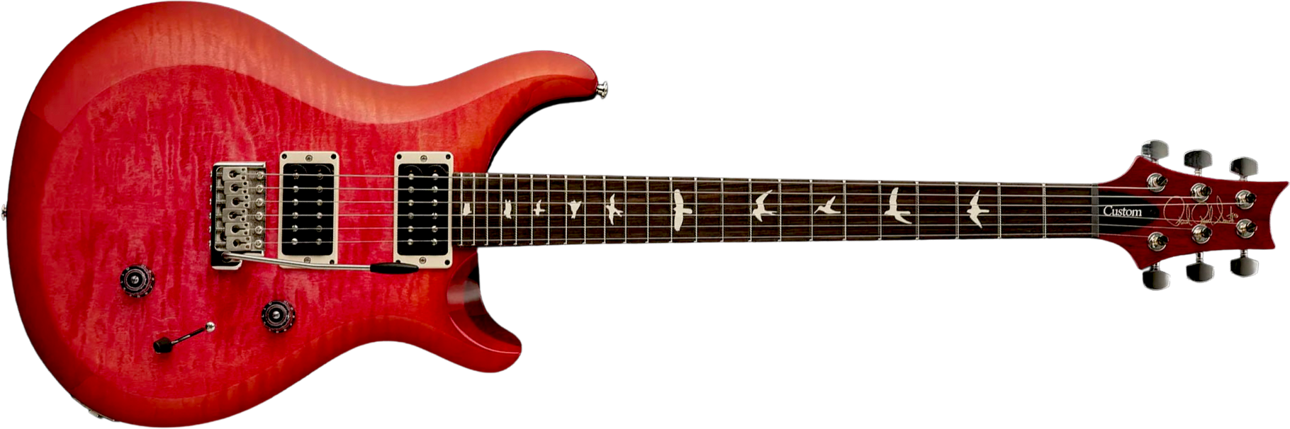 Prs Custom 24 10th Ann. S2 Ltd Usa 2h 85/15 Ht Rw - Bonni Pink Cherry Burst - Double cut gitaar - Main picture