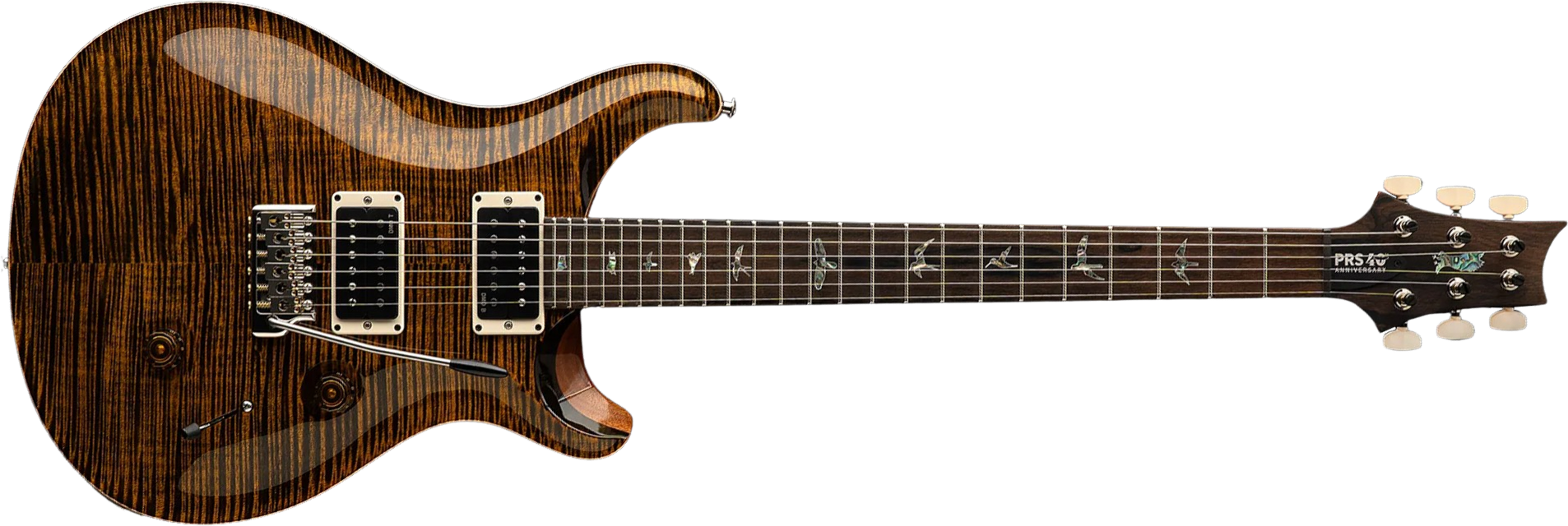 Prs Custom 24 40th Ann. Ltd Usa 2h Dmo Trem Rw - Tiger Eye - Guitarra eléctrica de doble corte. - Main picture