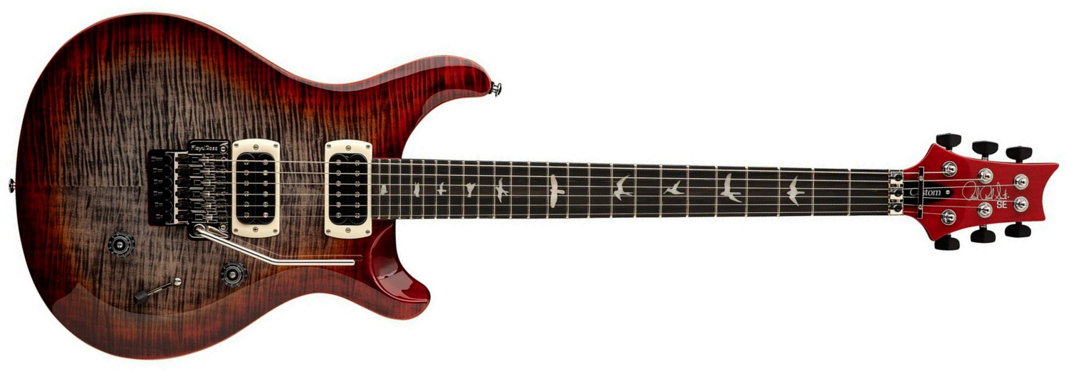 Prs Custom 24 Floyd Se (wing Tuners) 2h Fr Rw - Charcoal Cherry Burst - Double cut gitaar - Main picture