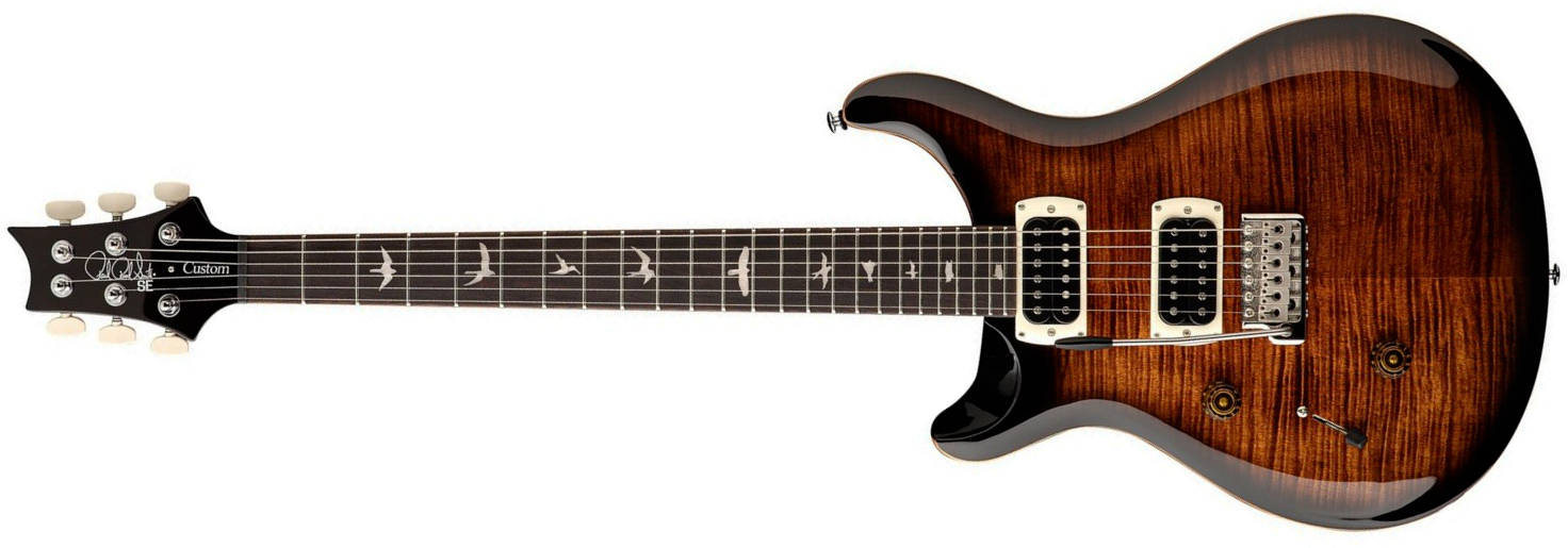 Prs Custom 24 Lh Se (wing Tuners) Gaucher 2h Trem Rw - Black Gold Sunburst - Linkshandige elektrische gitaar - Main picture