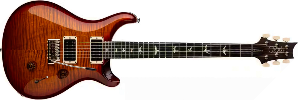 Prs Custom 24 Usa 2h Dmo Trem Rw - Dark Cherry Sunburst - Double cut gitaar - Main picture