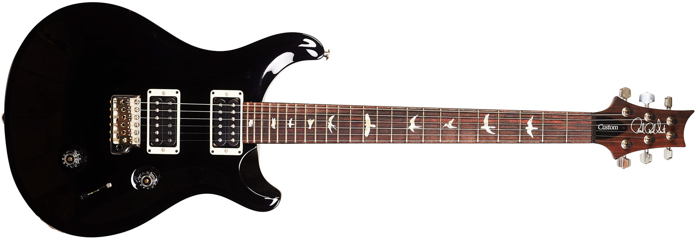 Prs Custom 24 Usa Hh Trem Rw - Black - Guitarra eléctrica de doble corte. - Main picture