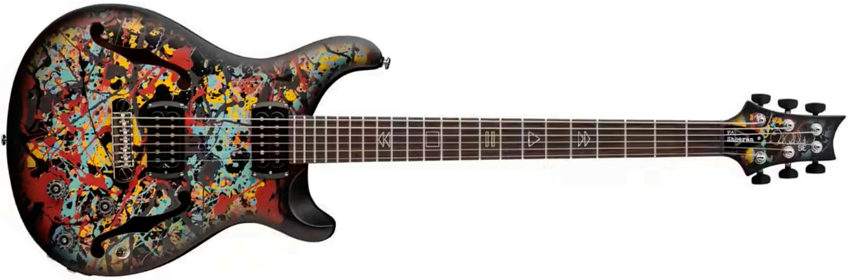 Prs Ed Sheeran Hollowbody I Piezo Baritone Se Signature 2h Ht Rw - Cosmic Splash - Bariton elektrische gitaar - Main picture