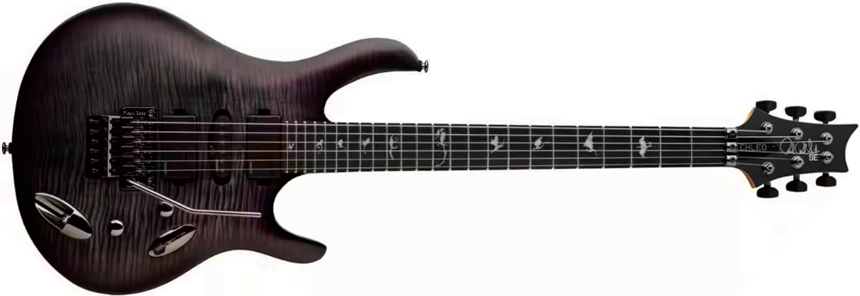 Prs Herman Li Chleo Se Signature Hsh Fishman Fluence Fr Eb - Charcoal Purple Burst - Metal elektrische gitaar - Main picture