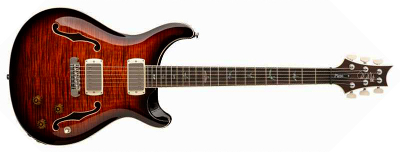 Prs Hollowbody Ii Piezo Se (wing Tuners) 2h Ht Eb - Orange Tiger Smokeburst - Semi hollow elektriche gitaar - Main picture
