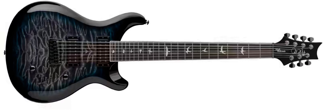 Prs Mark Holcomb Svn Se Signature 7c Baryton 2hseymour Duncan  Ht Eb - Holcomb Blue Burst - Bariton elektrische gitaar - Main picture