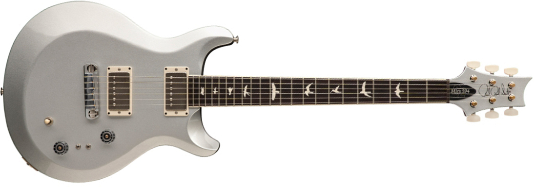 Prs Mira 594 S2 Usa 2h Ht Rw - Platinum Metallic - Double cut gitaar - Main picture