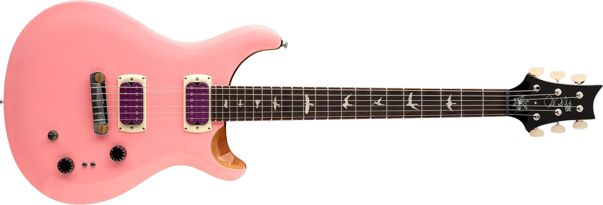 Prs Rock Lady Custom 24-08 Se Ltd 2h Ht Rw - Pearl Pink - Double cut gitaar - Main picture