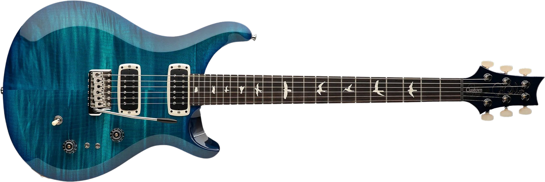 Prs S2 Custom 24-08 Usa 2h Tci Trem Rw - Lake Blue - Double cut gitaar - Main picture