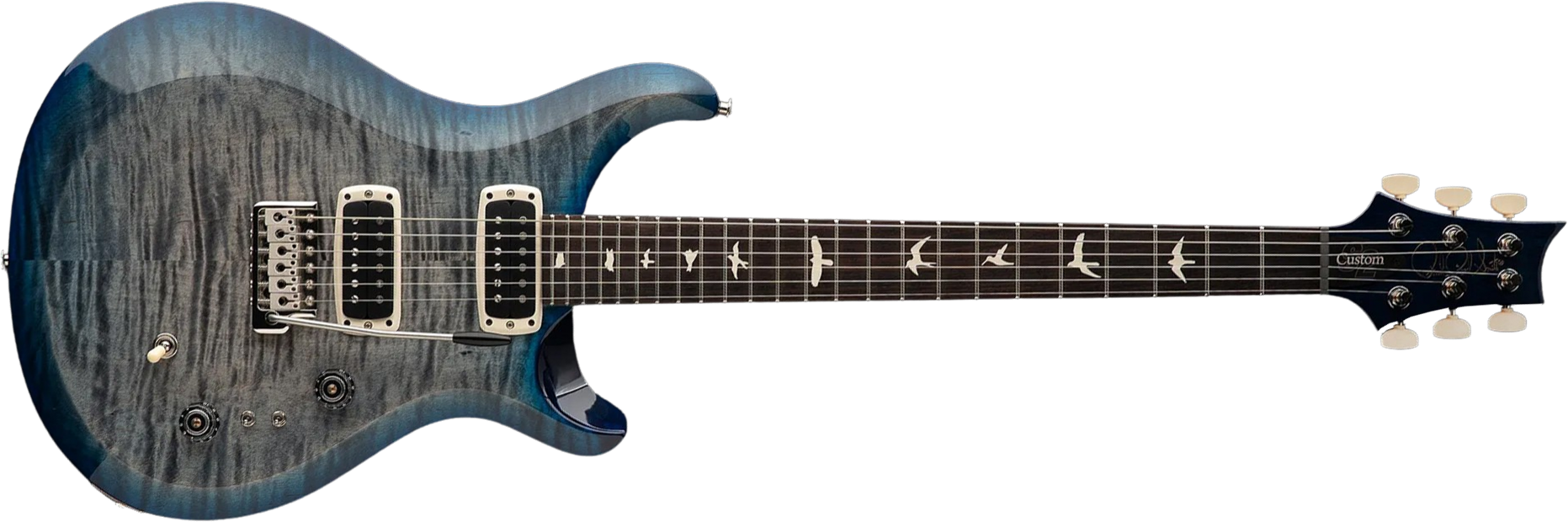 Prs S2 Custom 24-08 Usa 2h Tci Trem Rw - Faded Gray Black Blue Burst - Double cut gitaar - Main picture