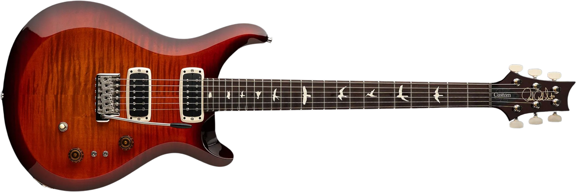 Prs S2 Custom 24-08 Usa 2h Tci Trem Rw - Dark Cherry Sunburst - Double cut gitaar - Main picture