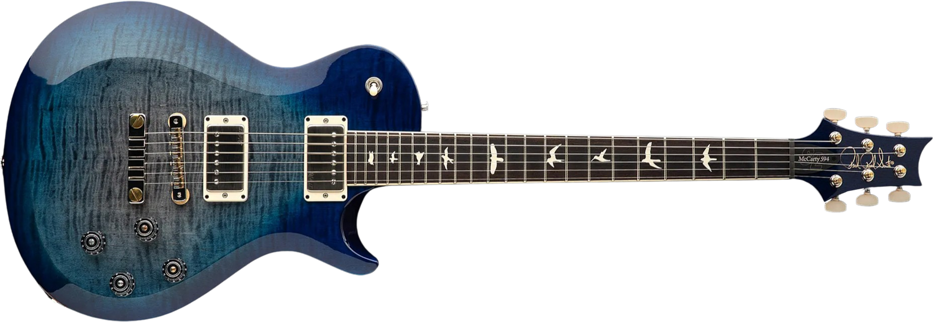 Prs S2 Mccarty 594 Singlecut Usa 2h 58/15lt Ht Rw - Faded Gray Black Blue Burst - Single cut gitaar - Main picture
