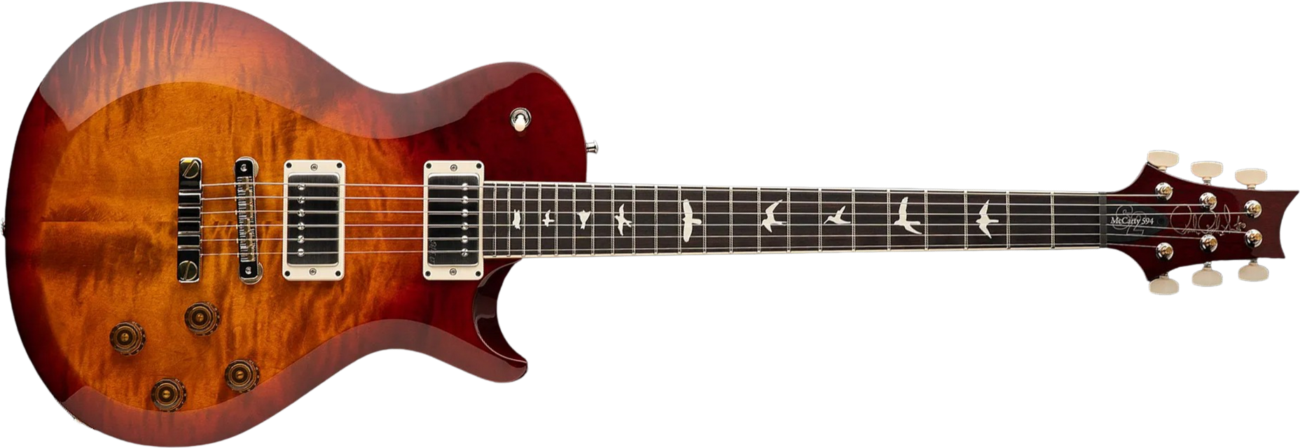 Prs S2 Mccarty 594 Singlecut Usa 2h 58/15lt Ht Rw - Dark Cherry Sunburst - Single cut gitaar - Main picture