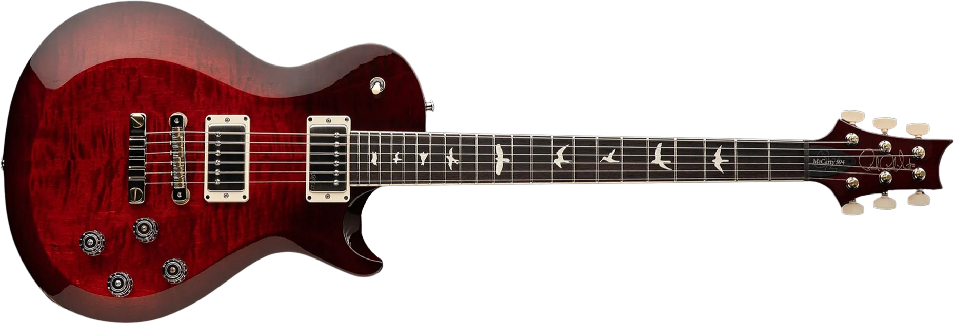 Prs S2 Mccarty 594 Singlecut Usa 2h 58/15lt Ht Rw - Fire Red Burst - Single cut gitaar - Main picture
