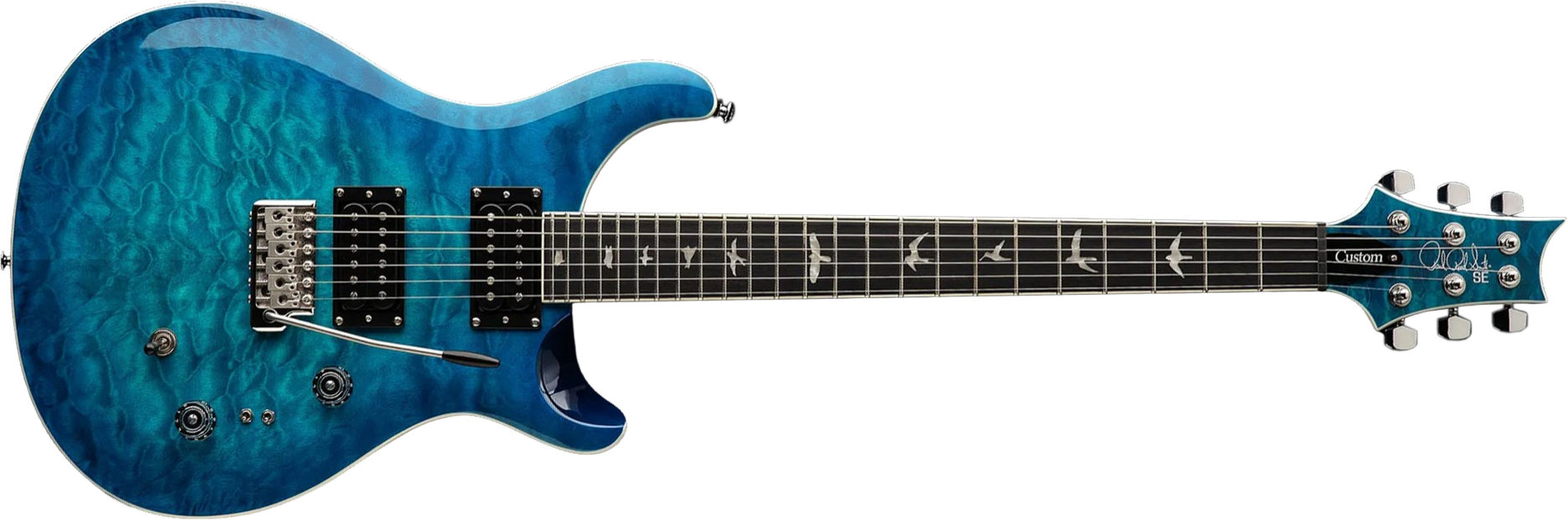 Prs Se Custom 24-08 Quilt 2h Trem Rw - Lake Blue - Guitarra eléctrica de doble corte. - Main picture