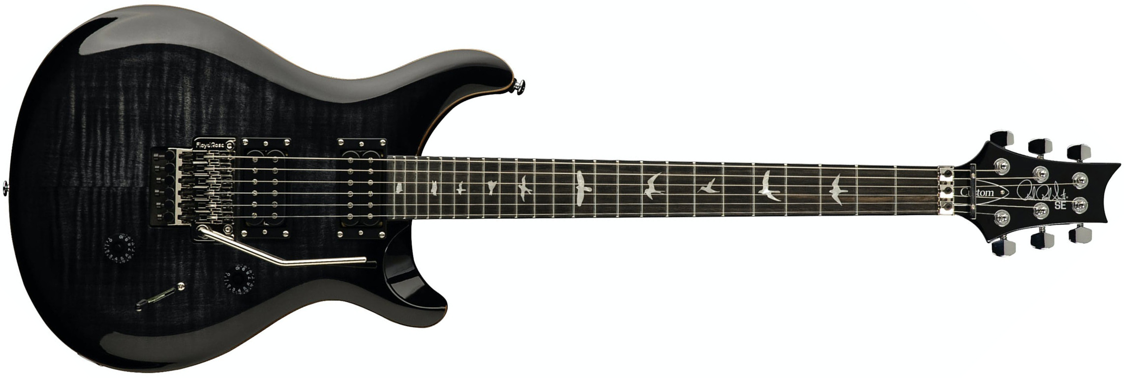 Prs Se Custom 24 Floyd 2023 2h Fr Eb - Charcoal Burst - Guitarra eléctrica de doble corte. - Main picture