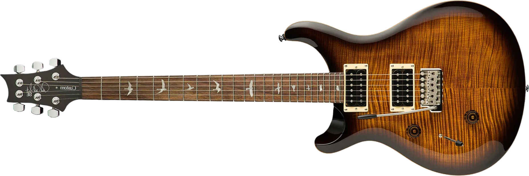 Prs Se Custom 24 Lh Gaucher 2h 85/15s Trem Rw - Black Gold Sunburst - Linkshandige elektrische gitaar - Main picture