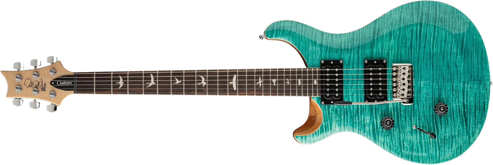 Prs Se Custom 24 Lh Gaucher 2h Trem Eb - Turquoise - Guitarra eléctrica de doble corte. - Main picture