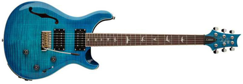 Prs Se Custom 24 Semi Hollow Piezo 2h Ht Rw - Lake Blue - Semi hollow elektriche gitaar - Main picture