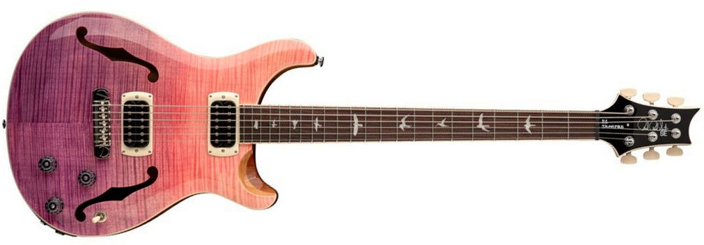 Prs Se Ed Sheeran Hollowbody I Piezo Baritone Signature Baryton 2h Ht Rw - Pink Ombre - Bariton elektrische gitaar - Main picture