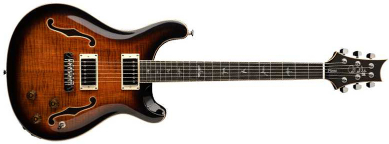 Prs Se Hollowbody Ii Piezo 2h Ht Eb - Orange Tiger Smokeburst - Hollow bodytock elektrische gitaar - Main picture