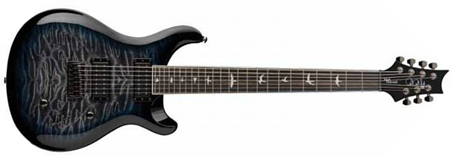 Prs Se Mark Holcomb Svn 2023 Signature 7c 2h Ht Eb - Holcomb Blue Burst - 7-snarige elektrische gitaar - Main picture