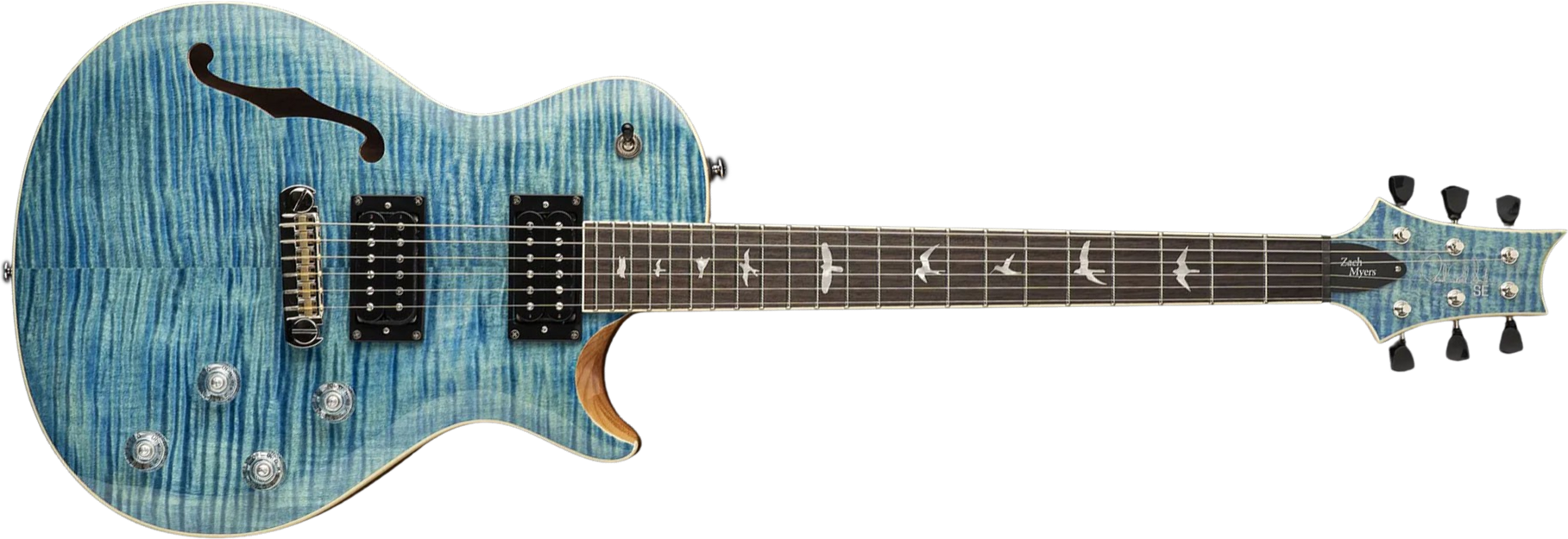 Prs Se Zach Myers 2h Ht Rw - Myers Blue - Enkel gesneden elektrische gitaar - Main picture