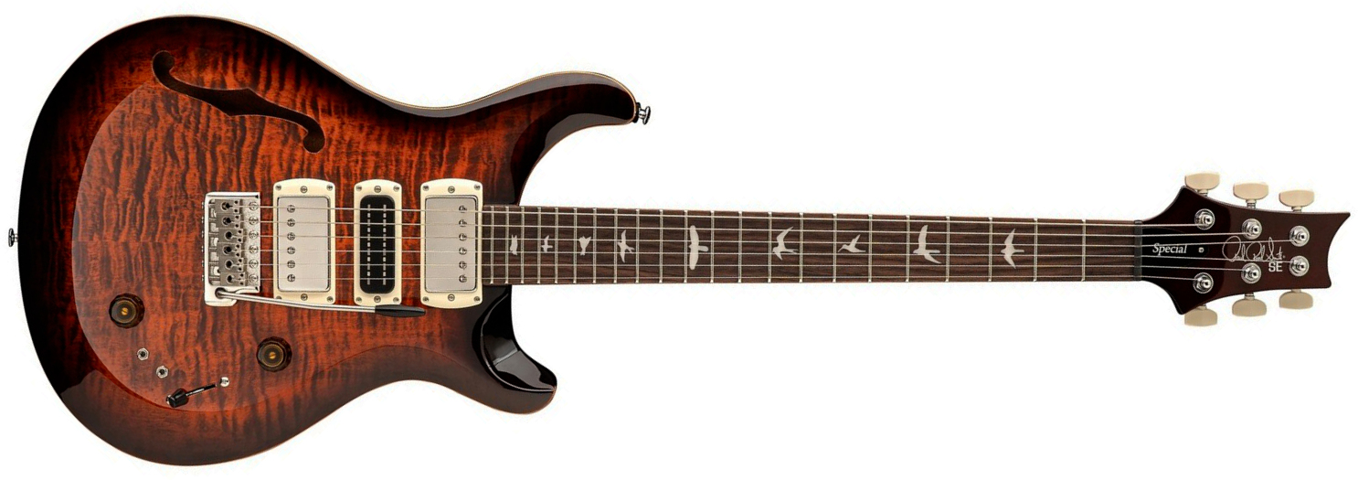 Prs Special Semi Hollow Se (wing Tuners) 2h Ht Rw - Orange Tiger Smokeburst - Semi hollow elektriche gitaar - Main picture