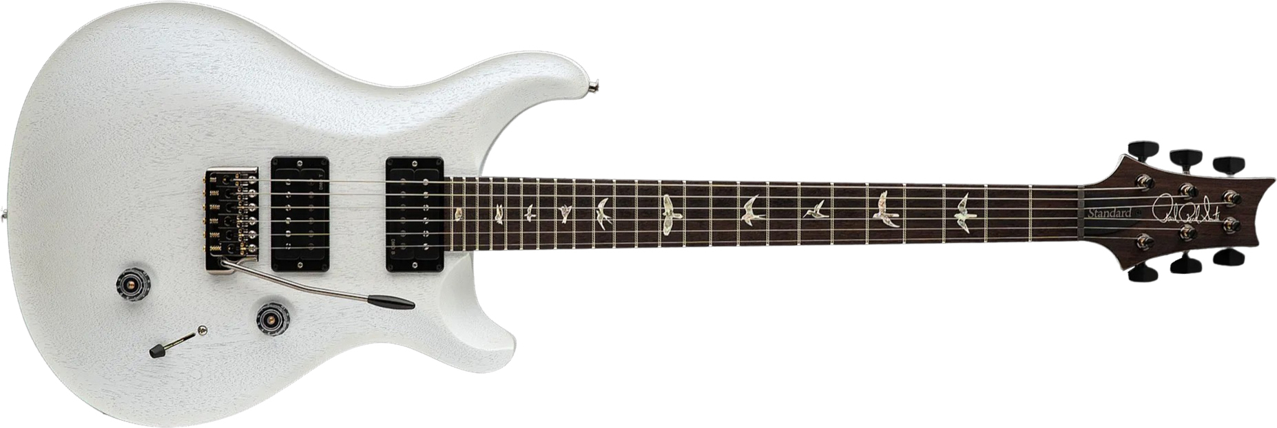 Prs Standard 24 Usa 2h Trem Rw - Satin Pearl White - Guitarra eléctrica de doble corte. - Main picture