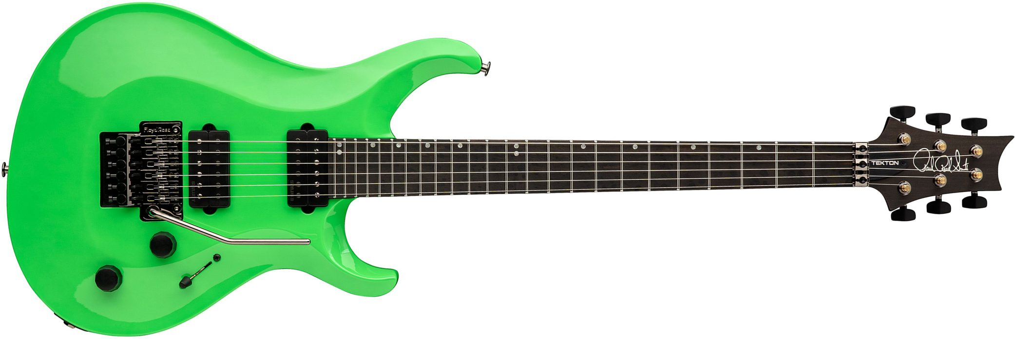 Prs Tekton Floyd Usa 2h Fr Eb - Neon Green - Double cut gitaar - Main picture