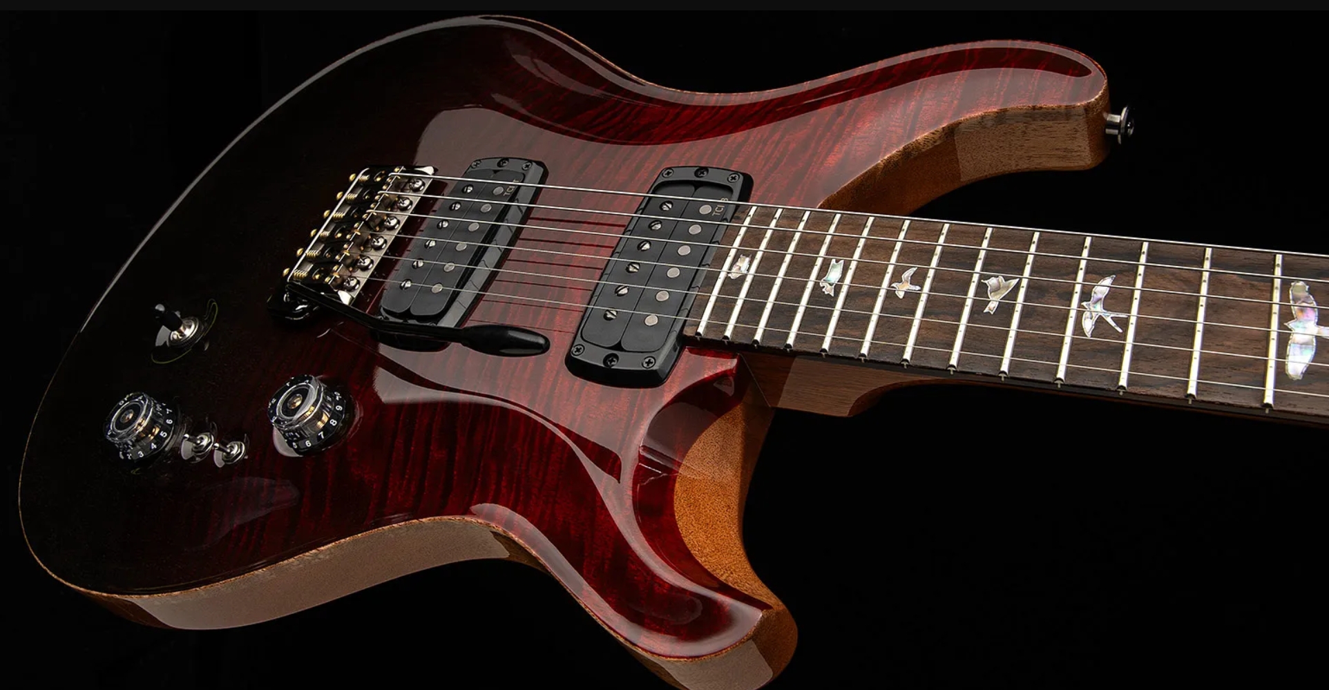 Prs Custom 24-08 Mango Top Ltd Usa 2h Trem Rw - Fire Red Gray/black Fade - Double cut gitaar - Variation 1