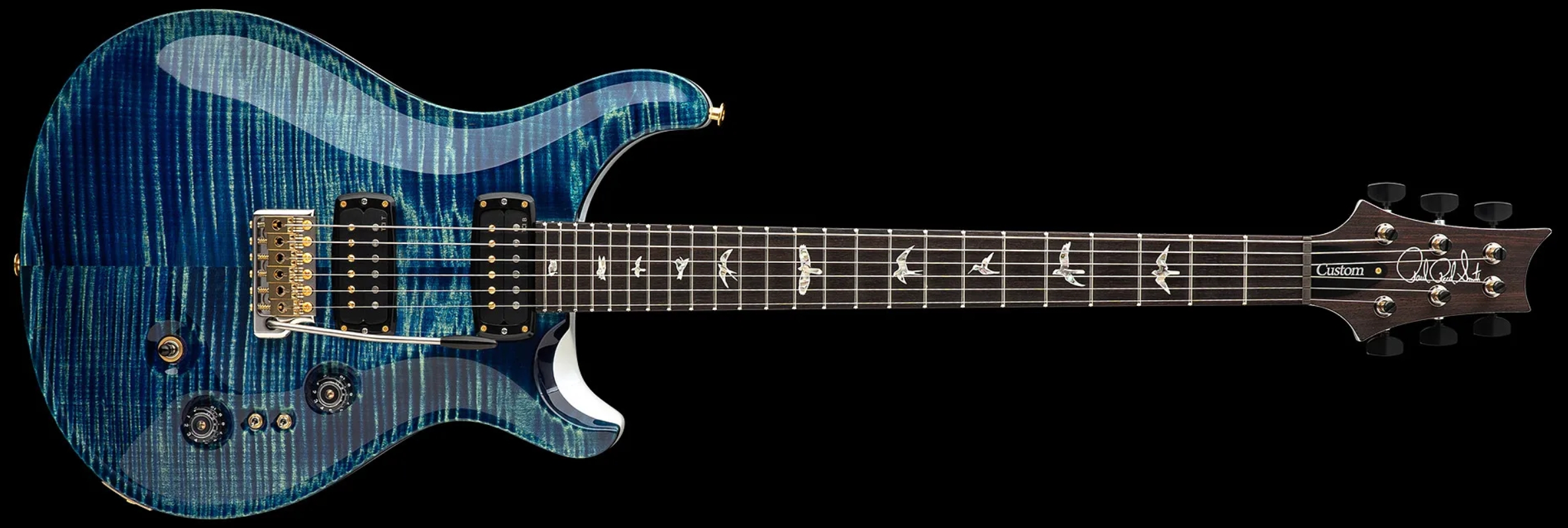 Prs Custom 24-08 Usa 2h Tci Trem Rw - River Blue Pearl - Double cut gitaar - Variation 1