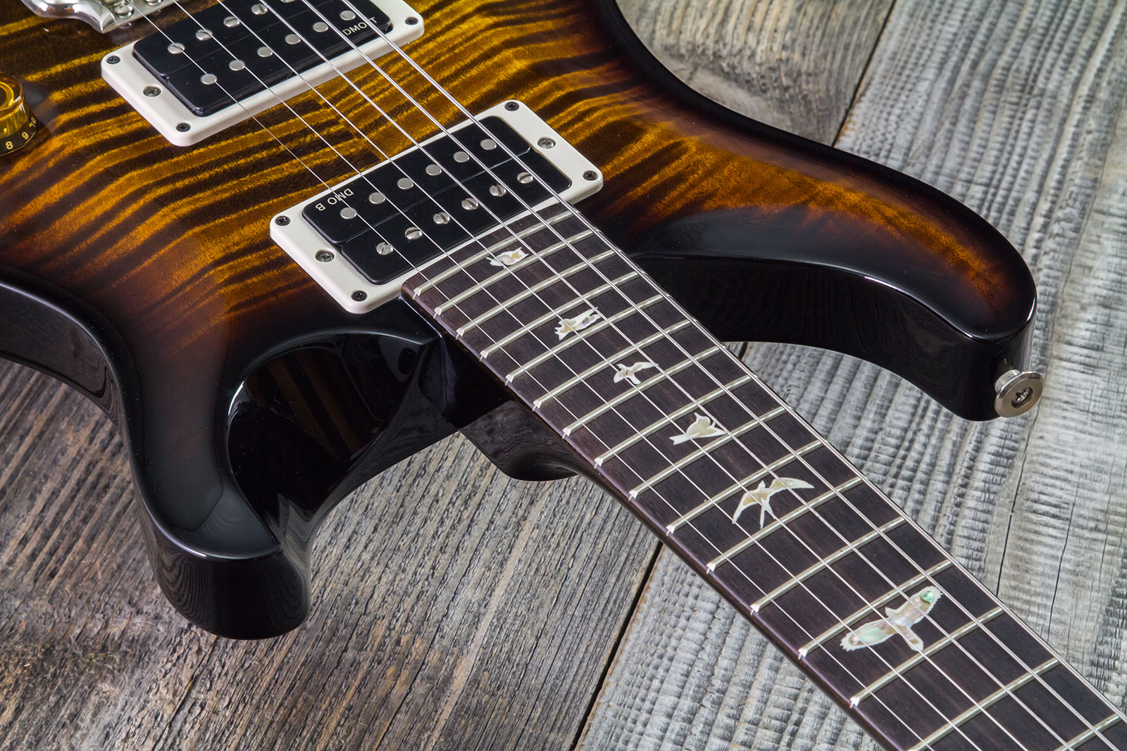 Prs Custom 24 Hand-signed Usa 2h Trem Rw #0400035 - Black Gold Wraparound Burst - Double cut gitaar - Variation 4