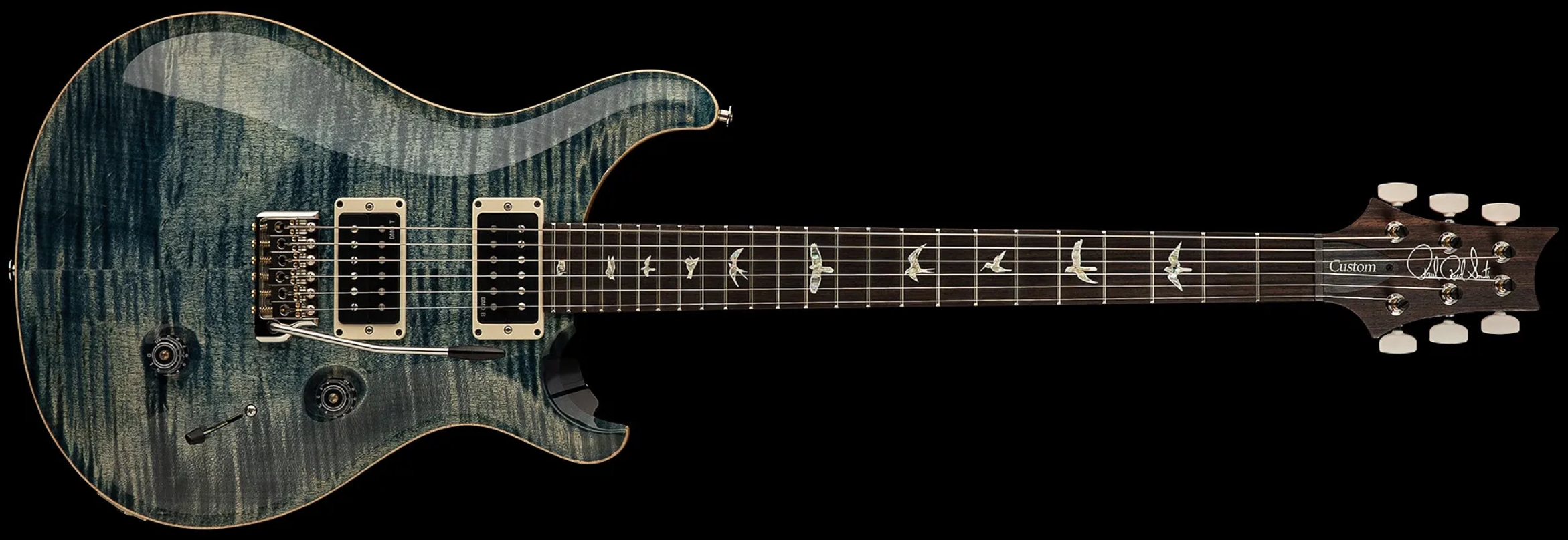 Prs Custom 24 Usa 2h Dmo Trem Rw - Faded Whale Blue - Double cut gitaar - Variation 2