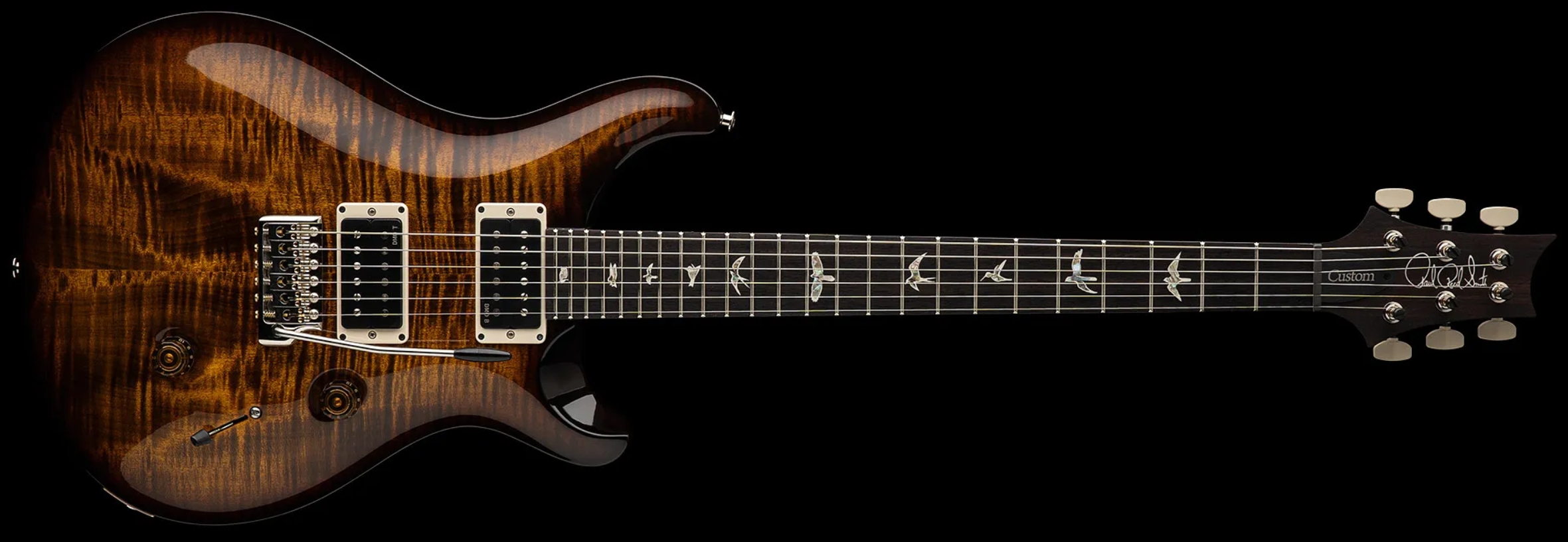 Prs Custom 24 Usa 2h Dmo Trem Rw - Black Gold Wraparound Burst - Double cut gitaar - Variation 2
