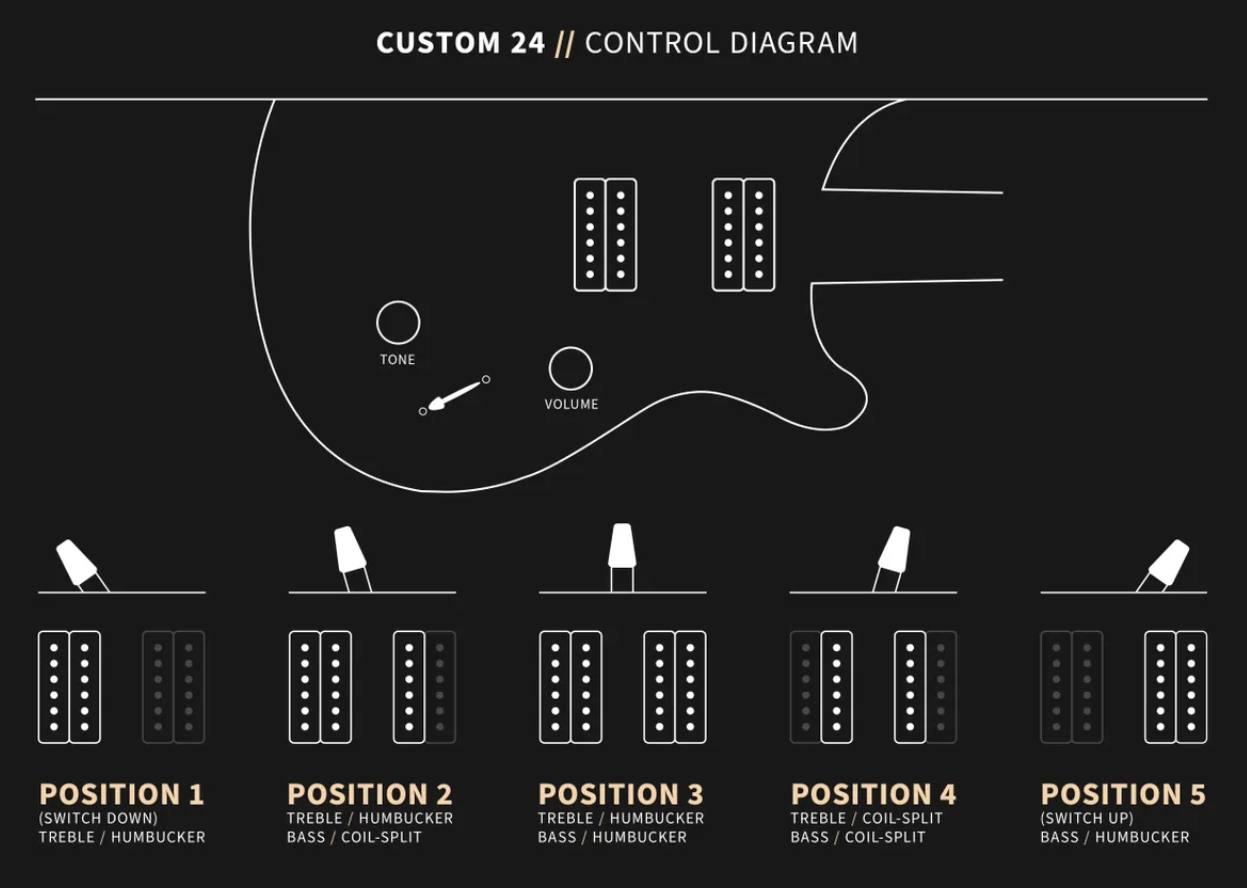 Prs Custom 24 Usa 2h Dmo Trem Rw - Gray Black - Double cut gitaar - Variation 8