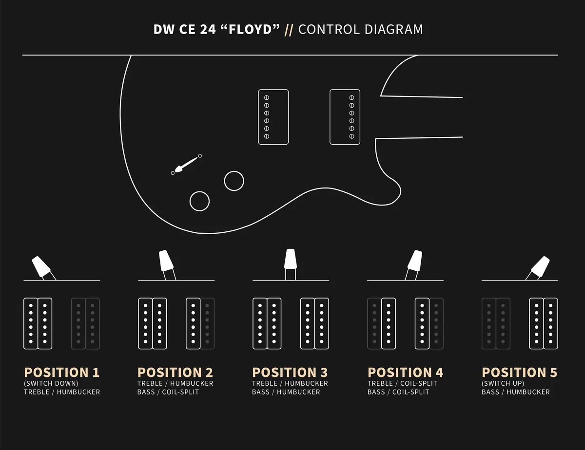 Prs Dustie Waring Dw Ce 24 Floyd Bolt-on Usa Signature 2h Fr Mn - Gray Black - Guitarra eléctrica de doble corte. - Variation 7