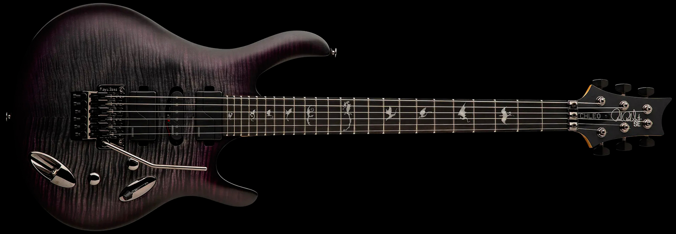 Prs Herman Li Chleo Se Signature Hsh Fishman Fluence Fr Eb - Charcoal Purple Burst - Metal elektrische gitaar - Variation 1