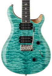 Guitarra eléctrica de doble corte. Prs SE Custom 24 Quilt - Turquoise