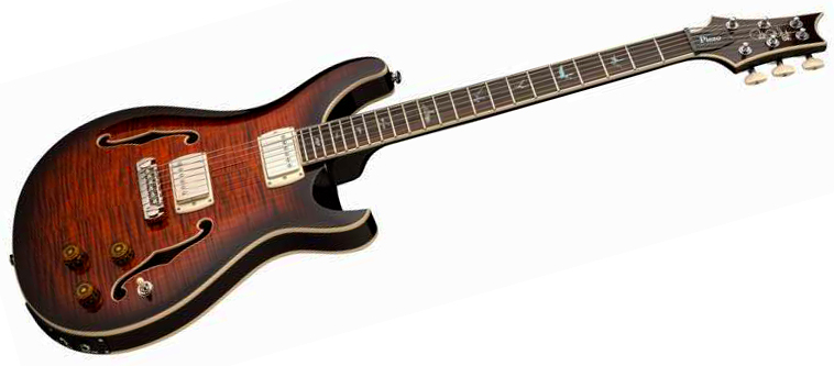 Prs Hollowbody Ii Piezo Se (wing Tuners) 2h Ht Eb - Orange Tiger Smokeburst - Semi hollow elektriche gitaar - Variation 1