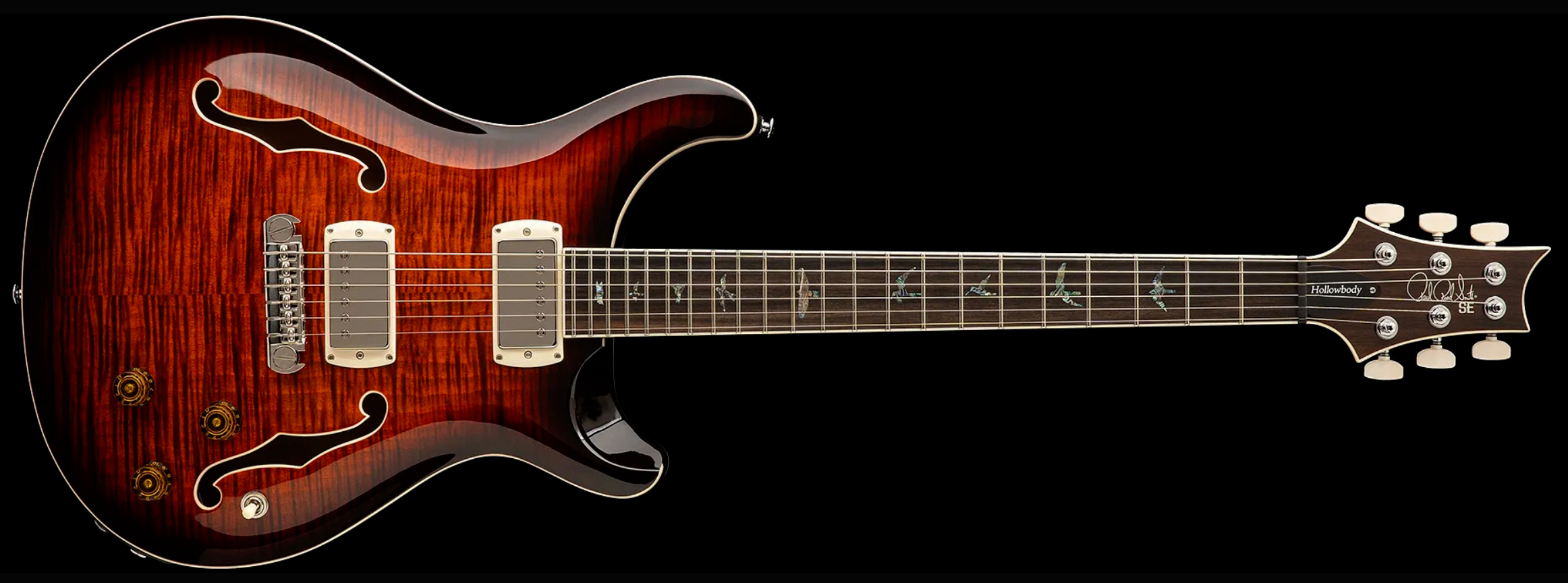 Prs Hollowbody Ii Piezo Se (wing Tuners) 2h Ht Eb - Orange Tiger Smokeburst - Semi hollow elektriche gitaar - Variation 3